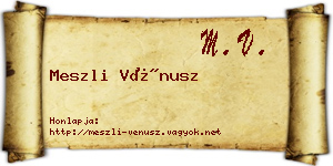 Meszli Vénusz névjegykártya